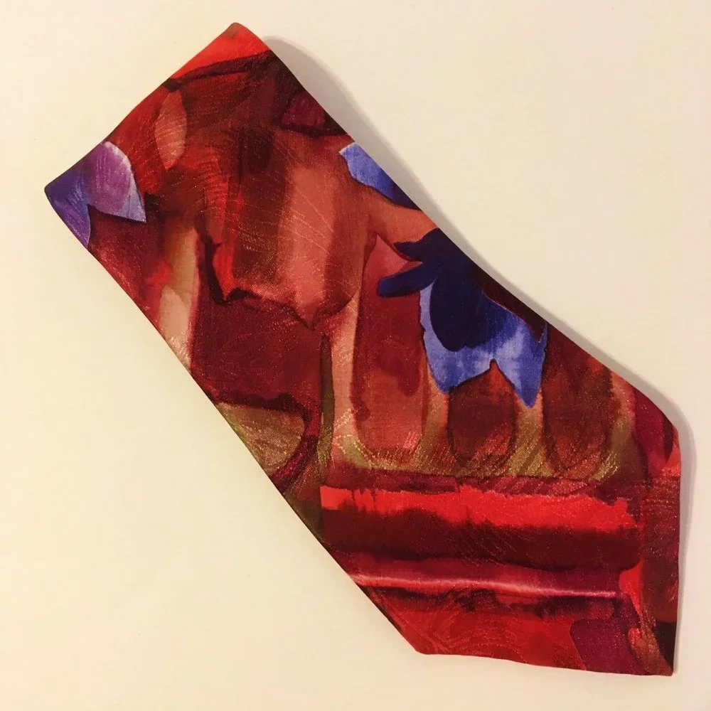 Don Loper Floral Necktie Beverly Hills Abstract Flowers Menswear
